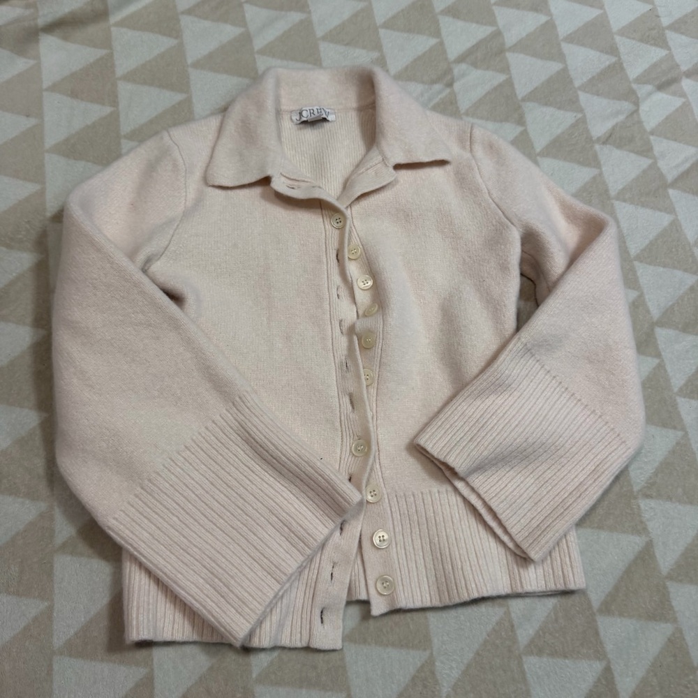 J crew ivory Milano-stitch cinched-waist cardigan - Picture 4 of 6